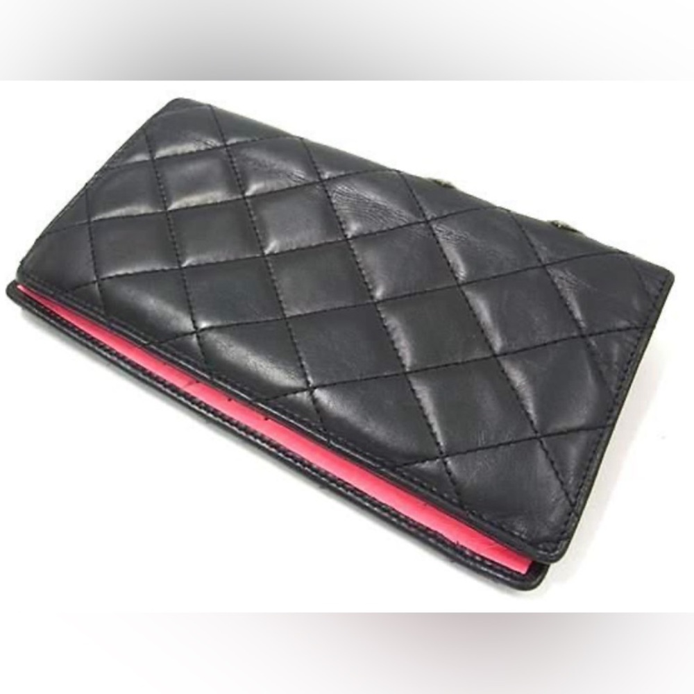 CHANEL  Coco Mark Matlasse Kanbon Lambskin Bifold Long Wallet with COA - Picture 3 of 10